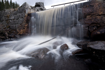 Waterfall fron a water gate. Long exposure.