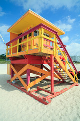 Fototapeta na wymiar South Beach Hut Lifeguard