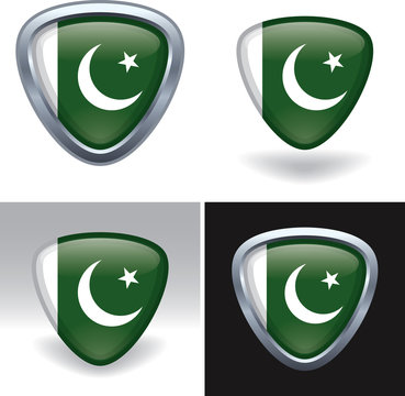 Pakistani Flag Crest Button