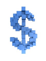 Obraz premium dollar pixel box symbol