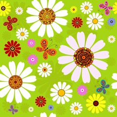 Seamless floral summer pattern