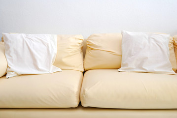 Fototapeta na wymiar Modern sofa with cushions