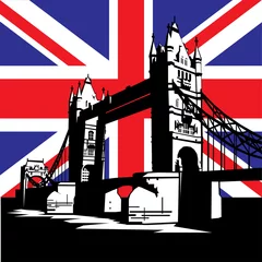Afwasbaar Fotobehang Doodle London bridge