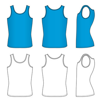 Outline blue vest vector illustration