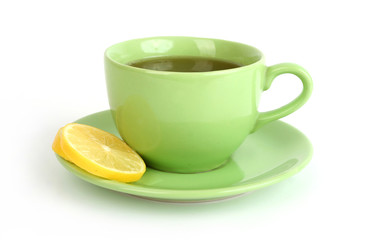 Cup of tea with lemon