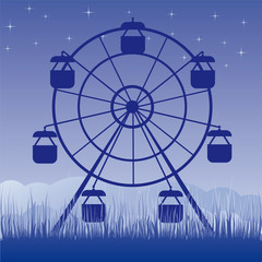 Ferris wheel vector illustration. Amusement park cartoon.
