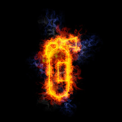 Fiery fire extinguisher.
