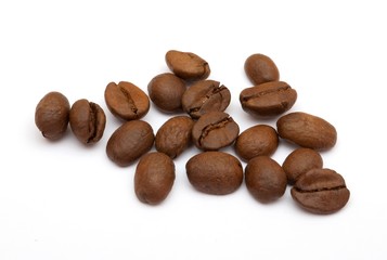 coffee beans isolated on white