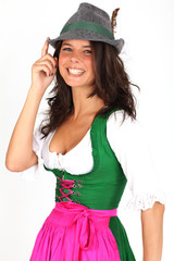 Naklejka premium junge Frau mit Tirolerhut