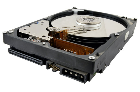 Old Hard Disk Drive With The Cover Removed