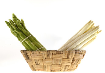 Weisser und grüner Spargel