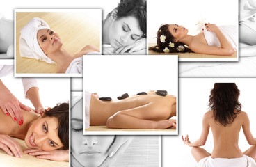 Obraz na płótnie Canvas A collage of different spa treatment images