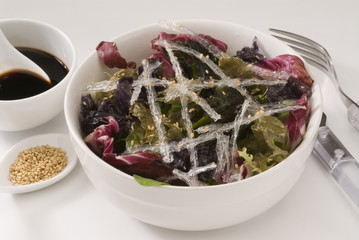 Edible seaweed salad.