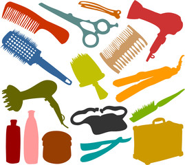 Set of a hair-stylist accessories