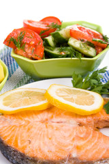 Grilled salmon salad