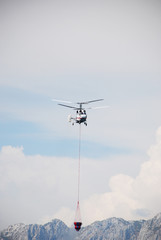 Fototapeta na wymiar fire fighting helicopter
