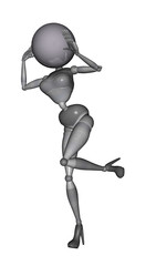 3d robot android humanoid crazy or mad?