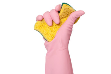 Obraz premium glove holding sponge