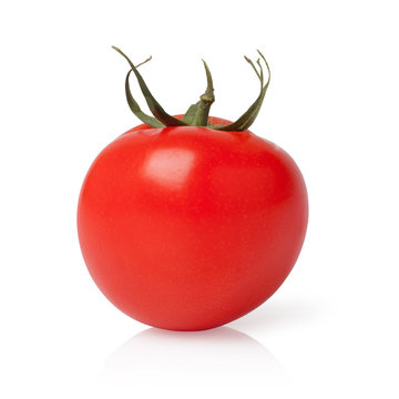 fresh tomatoes on white background