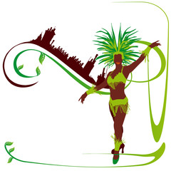 Danseuse de samba -verdure chocolat