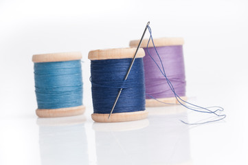 Sewing needle and threads