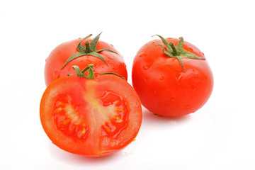 red tomato  vegetables   isolated on white background