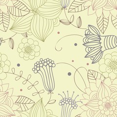 Seamless vector texture with flowers