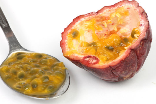 Illustration of passionfruit on a white background