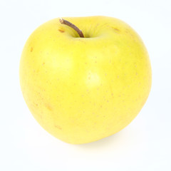Yellow apple on white background
