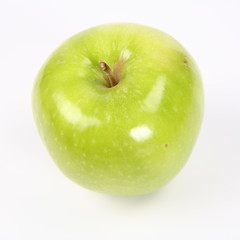 Green apple on white background