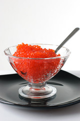 caviar in a glass vase