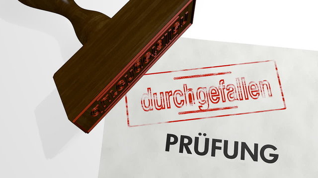 Pr&uuml;fung durchgefallen - Stempe 3d Animation