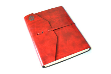 Notebook made of a red skin
