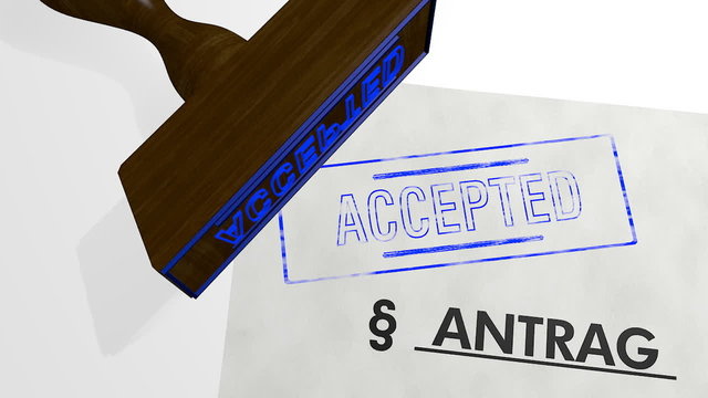 antrag accpted - stempel