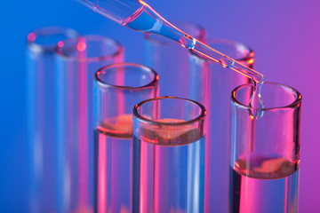 test tubes and pipette