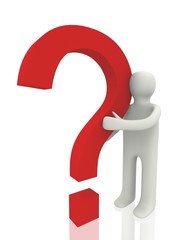 3d person with question sign