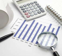 business graph chart stock market office desk finance