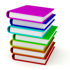 stack of colorful books