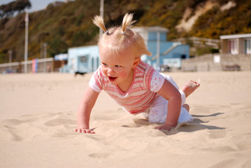 Baby beach fun