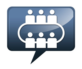 Speech bubble shaped icon 