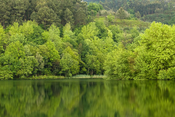 spring lake landscape in the north of Portugal