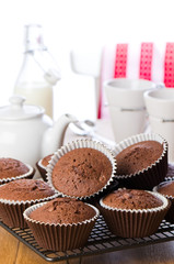 Obraz na płótnie Canvas Baking Chocolate Muffins