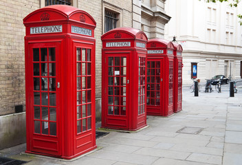 Typical red London phone booth