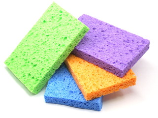 Stack of Colorful Sponges