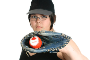 Girl Playing Baseball