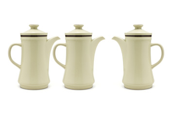 Three porcelain coffee pots