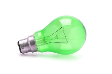 Green tungsten light bulb