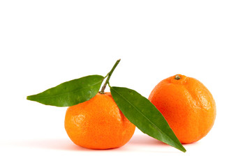 Mandarinen mit Blättern