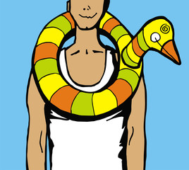 Naklejka premium Man on vacation