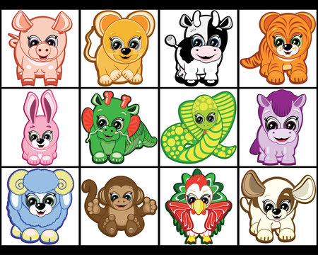 Set of Little Animals - symbols of the Chinese horoscope